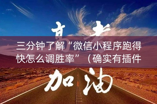 三分钟了解“微信小程序跑得快怎么调胜率”（确实有插件吗)