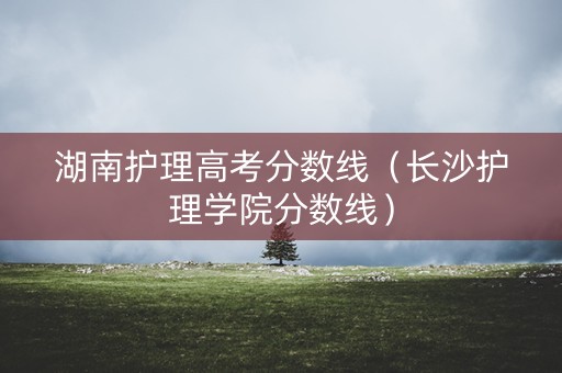 湖南护理高考分数线（长沙护理学院分数线）