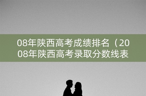 08年陕西高考成绩排名（2008年陕西高考录取分数线表）