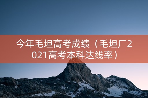 今年毛坦高考成绩（毛坦厂2021高考本科达线率）