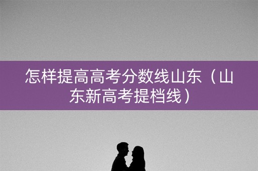 怎样提高高考分数线山东（山东新高考提档线）