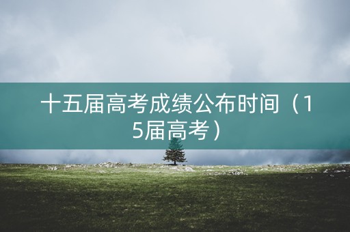 十五届高考成绩公布时间（15届高考）
