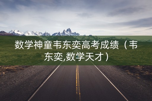 数学神童韦东奕高考成绩（韦东奕,数学天才）