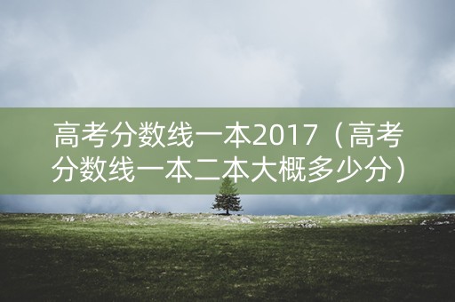 高考分数线一本2017（高考分数线一本二本大概多少分）