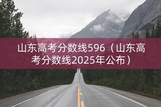 山东高考分数线596（山东高考分数线2025年公布）