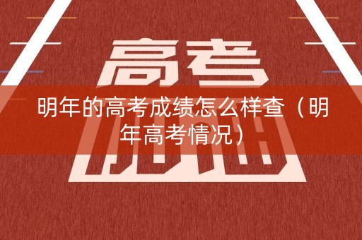明年的高考成绩怎么样查（明年高考情况）