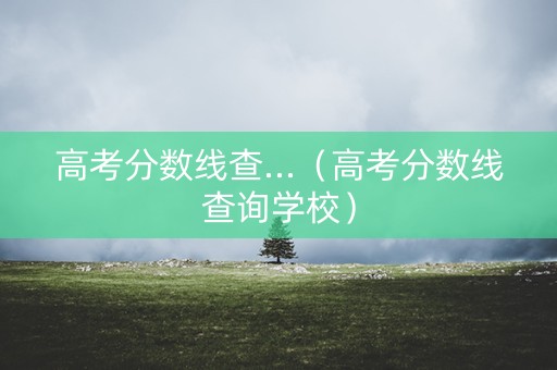 高考分数线查...（高考分数线查询学校）