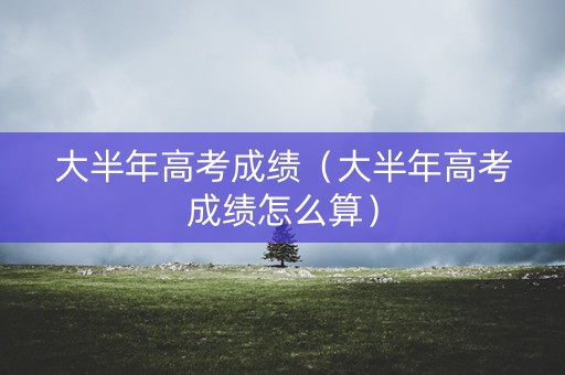 大半年高考成绩（大半年高考成绩怎么算）
