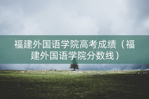 福建外国语学院高考成绩（福建外国语学院分数线）