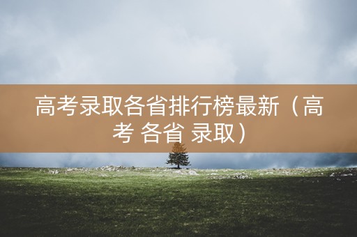 高考录取各省排行榜最新（高考 各省 录取）