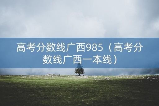 高考分数线广西985（高考分数线广西一本线）
