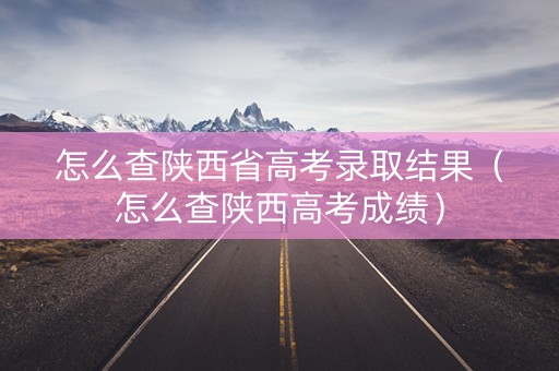 怎么查陕西省高考录取结果（怎么查陕西高考成绩）