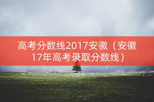 高考分数线2017安徽（安徽17年高考录取分数线）