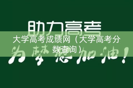 大学高考成绩网（大学高考分数查询）