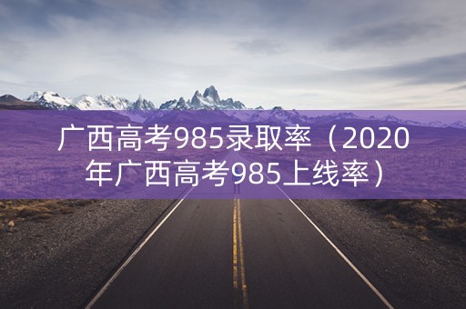 广西高考985录取率（2020年广西高考985上线率）