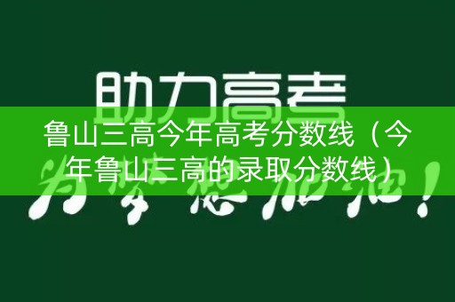 鲁山三高今年高考分数线（今年鲁山三高的录取分数线）