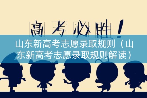 山东新高考志愿录取规则（山东新高考志愿录取规则解读）