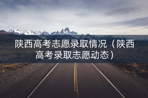 陕西高考志愿录取情况（陕西高考录取志愿动态）