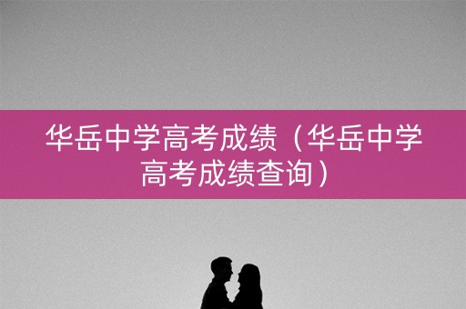 华岳中学高考成绩（华岳中学高考成绩查询）
