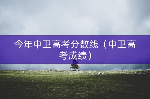 今年中卫高考分数线（中卫高考成绩）