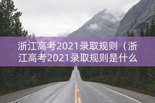 浙江高考2021录取规则（浙江高考2021录取规则是什么）