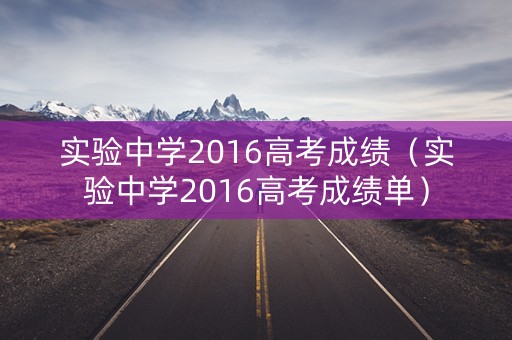 实验中学2016高考成绩（实验中学2016高考成绩单）
