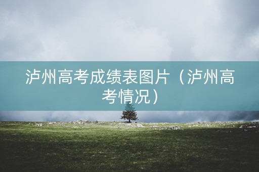 泸州高考成绩表图片（泸州高考情况）