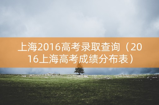 上海2016高考录取查询（2016上海高考成绩分布表）