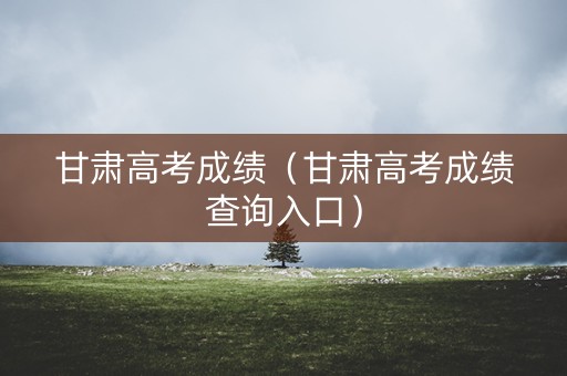 甘肃高考成绩（甘肃高考成绩查询入口）