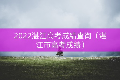 2022湛江高考成绩查询（湛江市高考成绩）