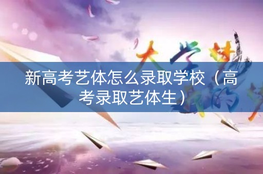 新高考艺体怎么录取学校（高考录取艺体生）