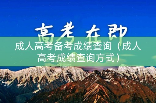 成人高考备考成绩查询（成人高考成绩查询方式）