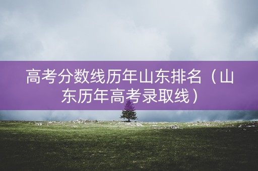 高考分数线历年山东排名（山东历年高考录取线）