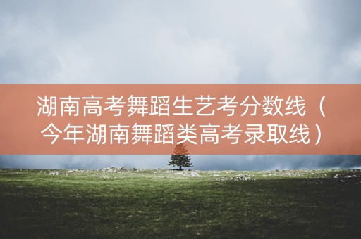 湖南高考舞蹈生艺考分数线（今年湖南舞蹈类高考录取线）