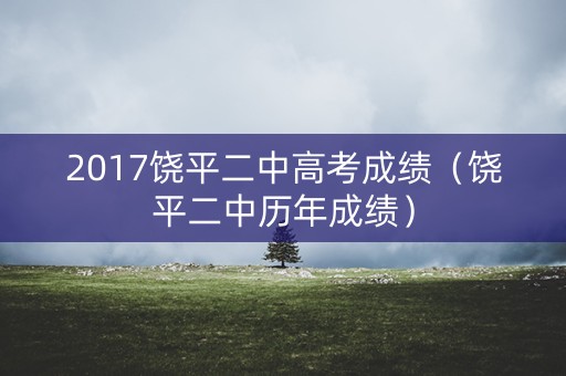 2017饶平二中高考成绩（饶平二中历年成绩）