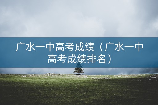 广水一中高考成绩（广水一中高考成绩排名）