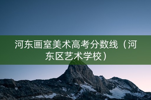 河东画室美术高考分数线（河东区艺术学校）
