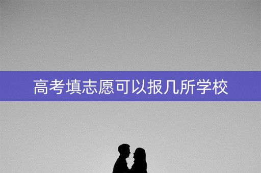 高考填志愿可以报几所学校