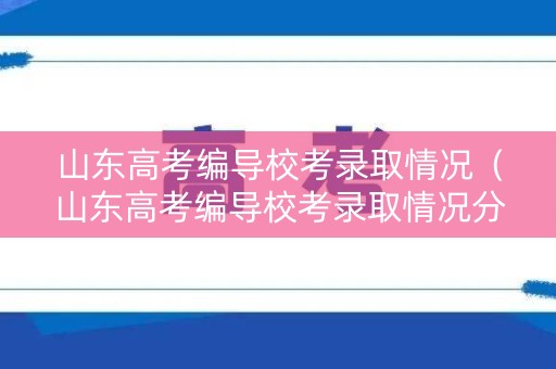 山东高考编导校考录取情况（山东高考编导校考录取情况分析）