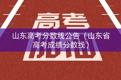 山东高考分数线公告（山东省高考成绩分数线）