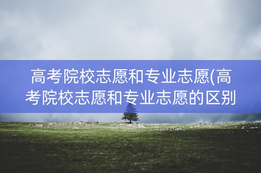 高考院校志愿和专业志愿(高考院校志愿和专业志愿的区别) 高考院校志愿和专业志愿(高考院校志愿和专业志愿的区别)
