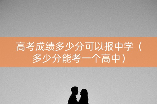 高考成绩多少分可以报中学（多少分能考一个高中）