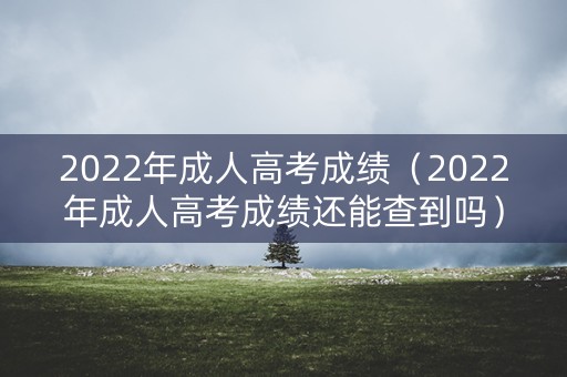 2022年成人高考成绩（2022年成人高考成绩还能查到吗）