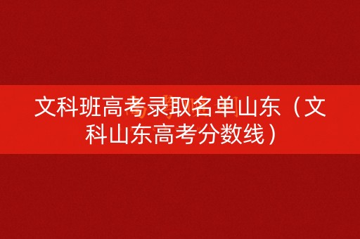 文科班高考录取名单山东（文科山东高考分数线）
