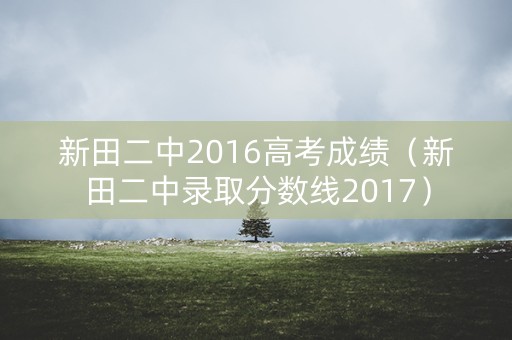 新田二中2016高考成绩（新田二中录取分数线2017）
