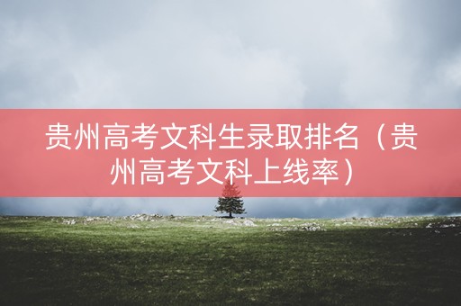 贵州高考文科生录取排名（贵州高考文科上线率）