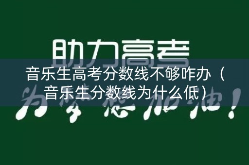 音乐生高考分数线不够咋办（音乐生分数线为什么低）