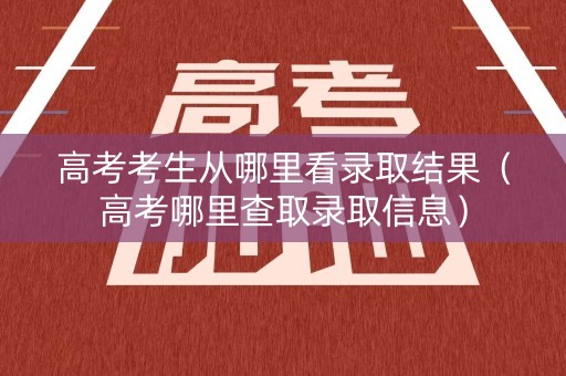 高考考生从哪里看录取结果（高考哪里查取录取信息）
