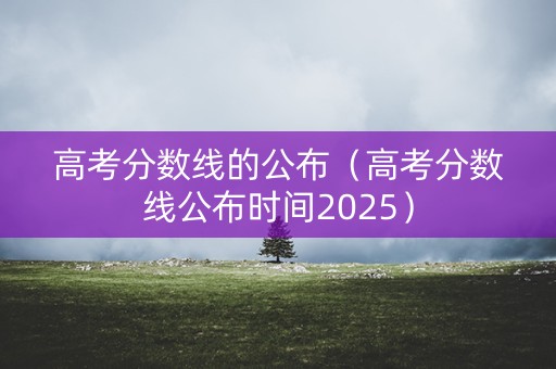 高考分数线的公布（高考分数线公布时间2025）
