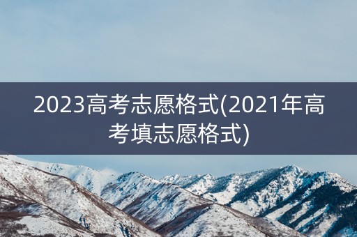 2023高考志愿格式(2021年高考填志愿格式) 2023高考志愿格式(2021年高考填志愿格式)